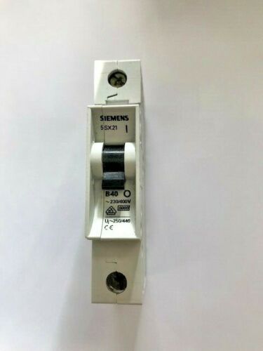 SIEMENS 5SX21 B40 40 AMP 6KA SINGLE POLE MCB CIRCUIT BREAKER. Tested