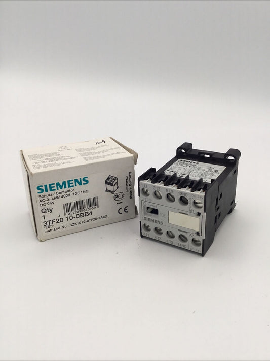 Siemens 3TF20 10-0BB4 10E 1NO Contactor 24 Volt Coil 4Kw