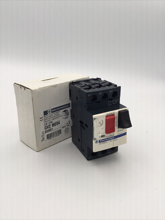 Telemecanique GV2-ME04 Motor Starter GV2ME04 0.40 - 063 Amp Protection Circuit Breaker