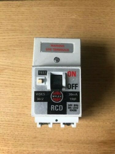 WYLEX 30 AMP 30mA DOUBLE POLE RCCB RCD WSES 30/2 Tested - Same Day Dispatch