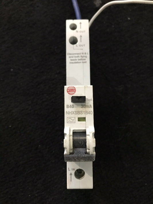 WYLEX 40 AMP TYPE B 6kA 30mA RCBO NHXSBS1B40 NHXSBS