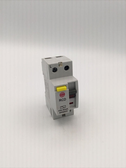 WYLEX WRS40/2 40A 30mA DP RCD IEC BSEN 61008 40 AMP TRIP WRS 100/2 RCCB RCCD