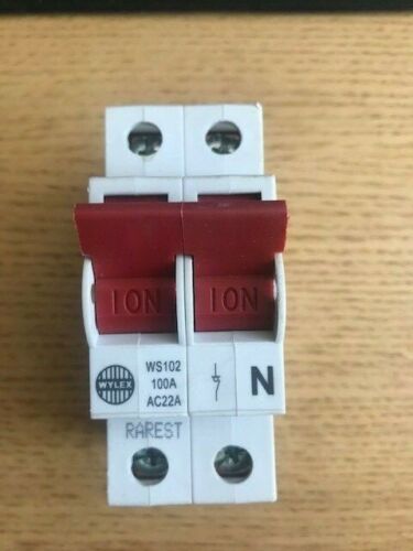 Wylex WS102 100A Double Pole Main Switch Isolator - Brand New