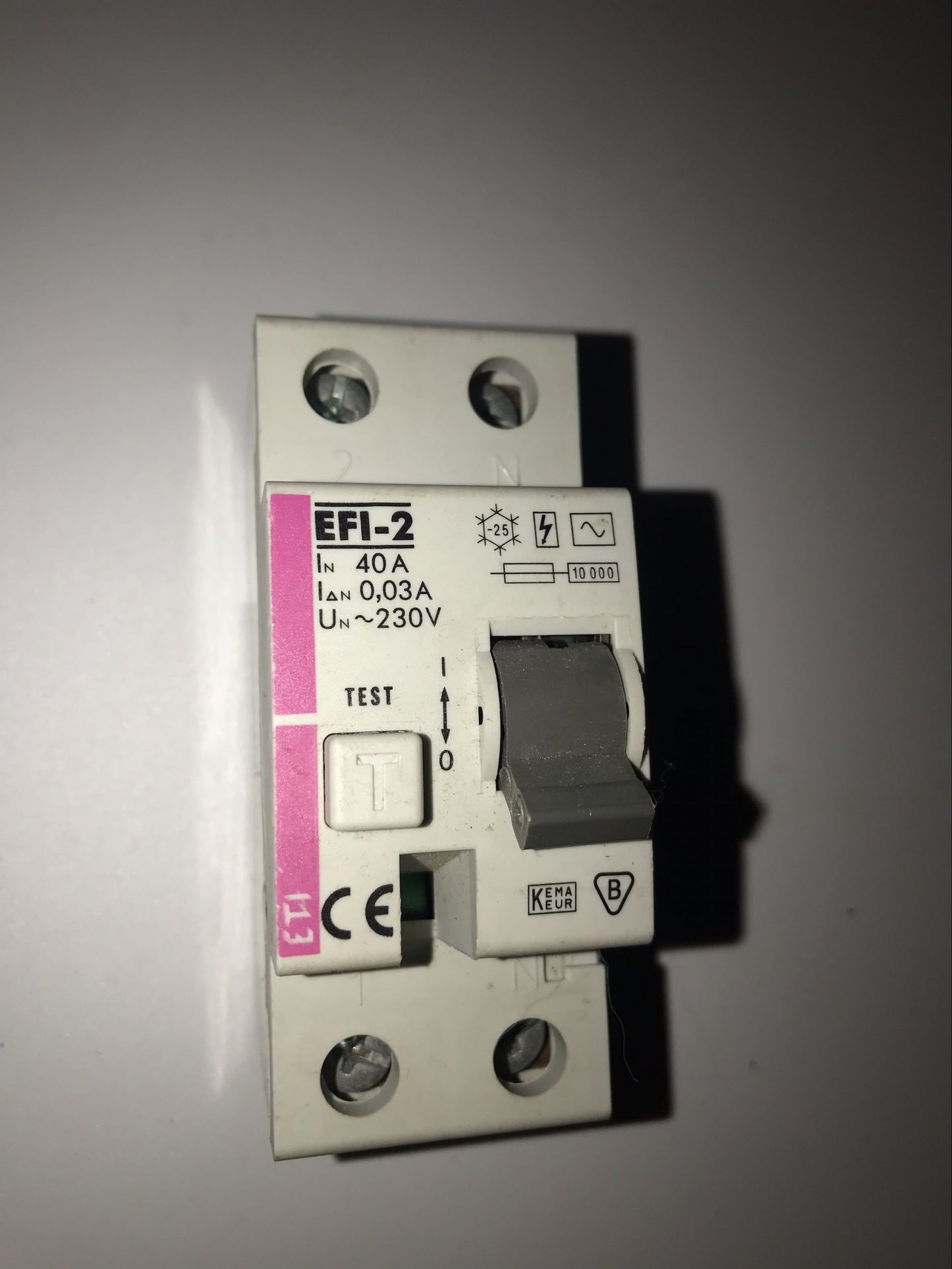 ETI EFI-2 40A 40AMP 30MA DOUBLE POLE DP 2P RCD SWITCH