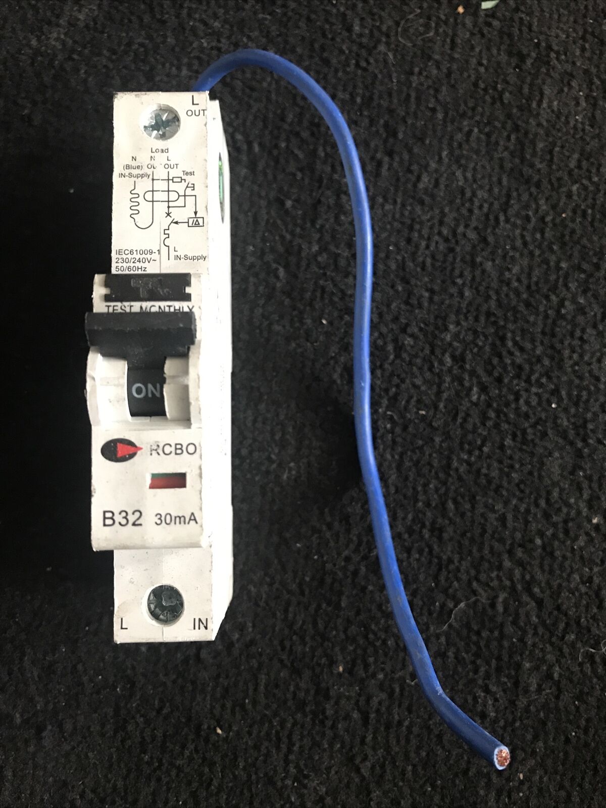 Lewden CDG 32 Amp RCBO 30mA trip single pole Type B RCD MCB single module